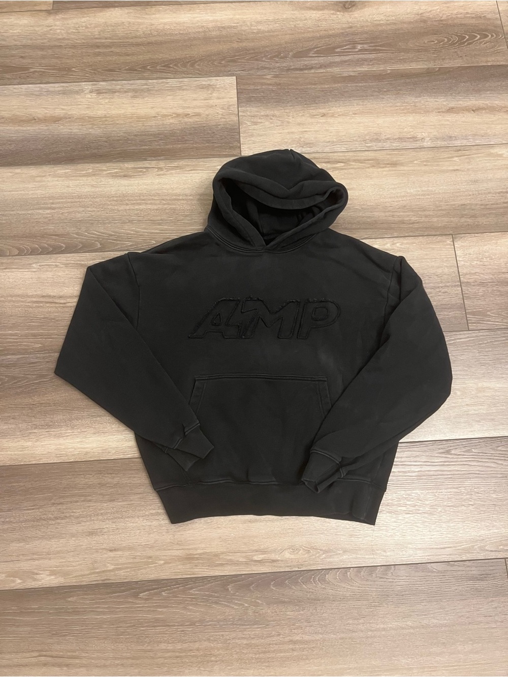 Black AMP Logo Pullover Hoodie